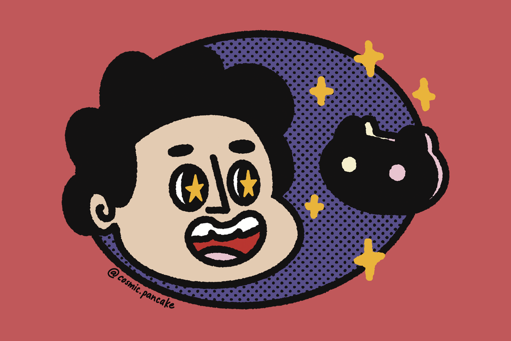 STEVEN CRYSTAL GEMS COOKIE CAT Glossy Mini Print