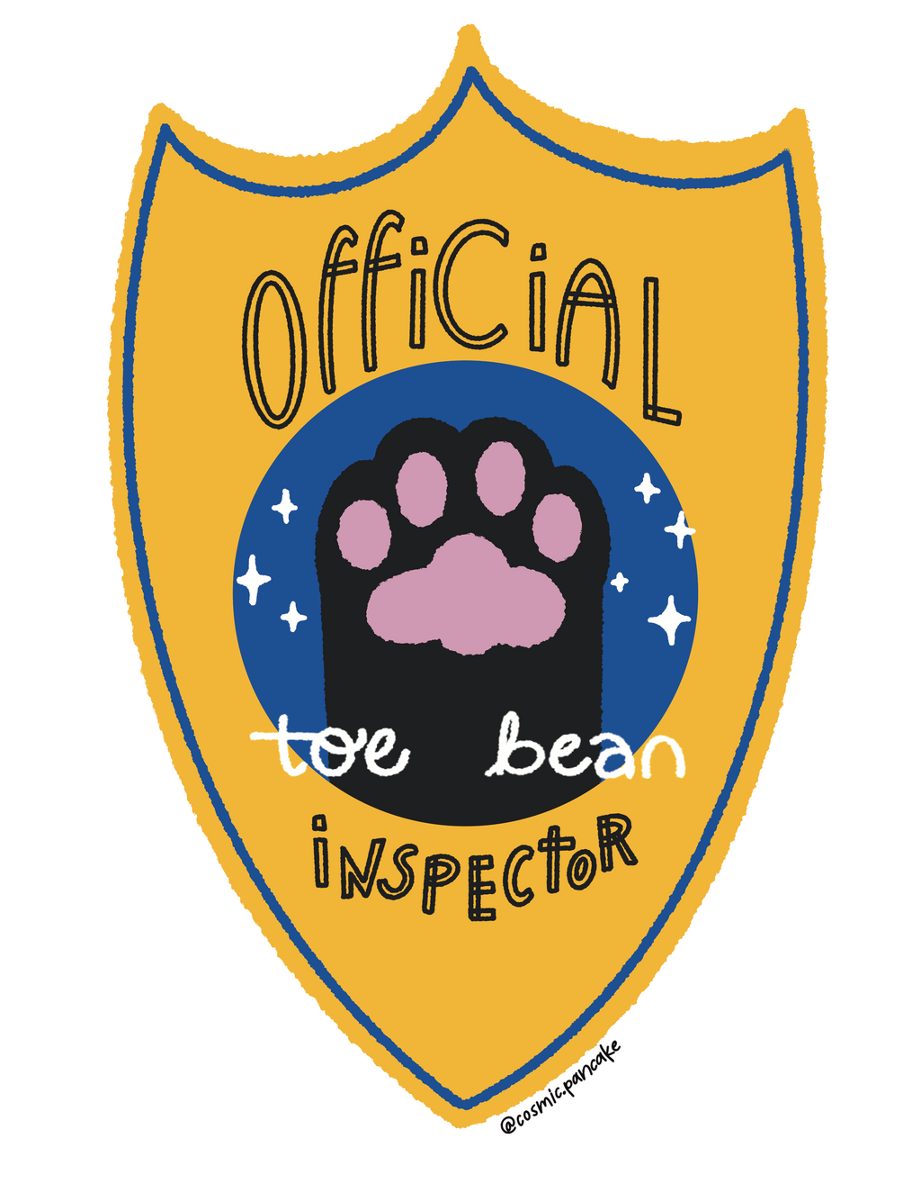 CAT TOE BEAN INSPECTOR BADGE Glossy Vinyl Sticker