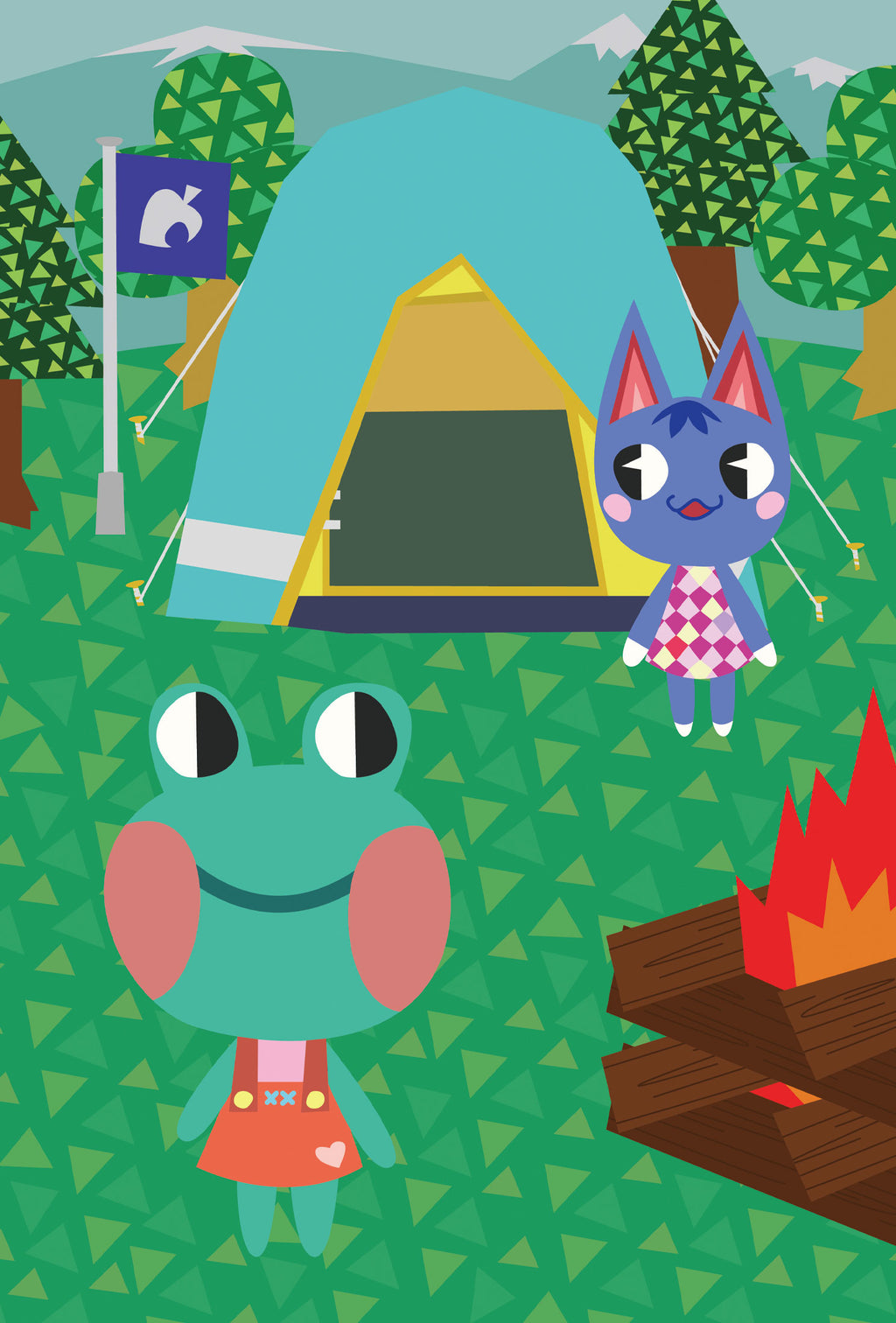 ANIMAL CAMP GAMING CHARACTERS Matte Post Card