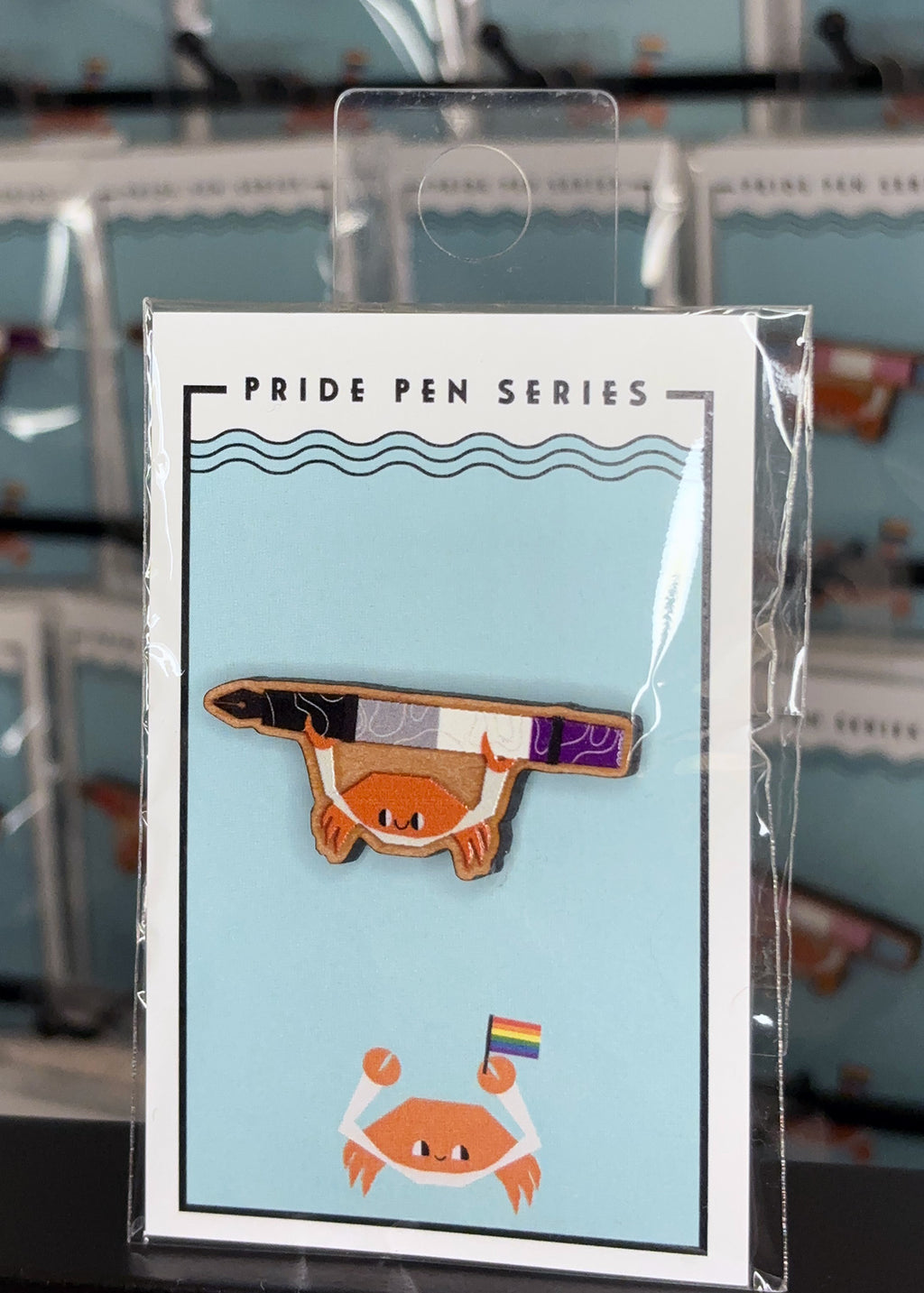 PRIDE LGBTQIA+ FOUNTAIN PEN CRAB Wooden Pin (Choose your own!)