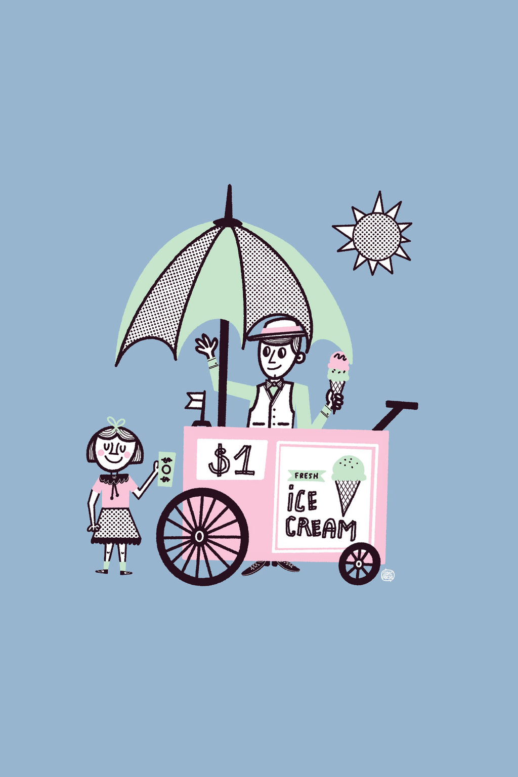 ICE CREAM CART Matte Post Card