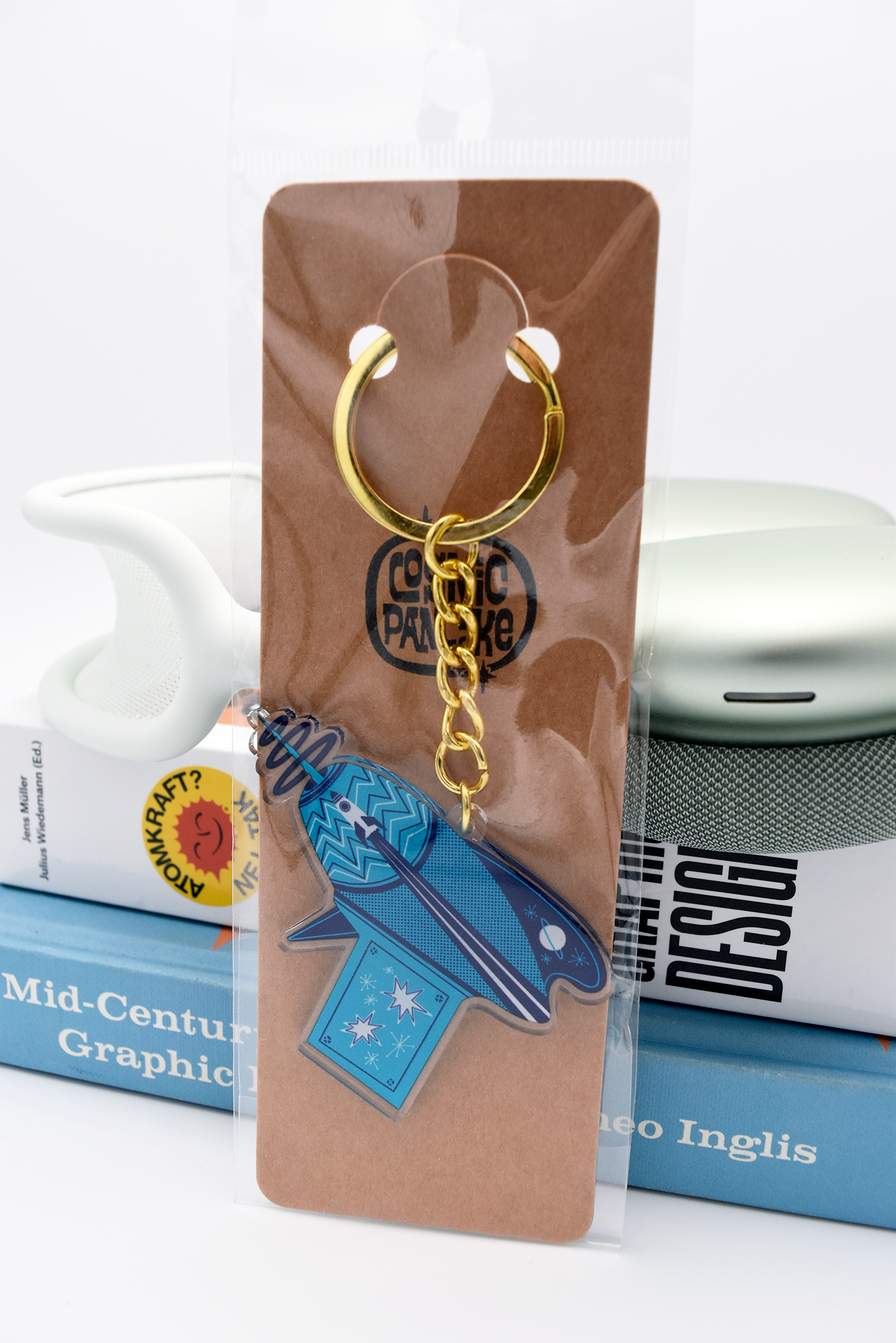 BLUE RAYGUN SPACE AGE Acrylic Double Sided Keychain