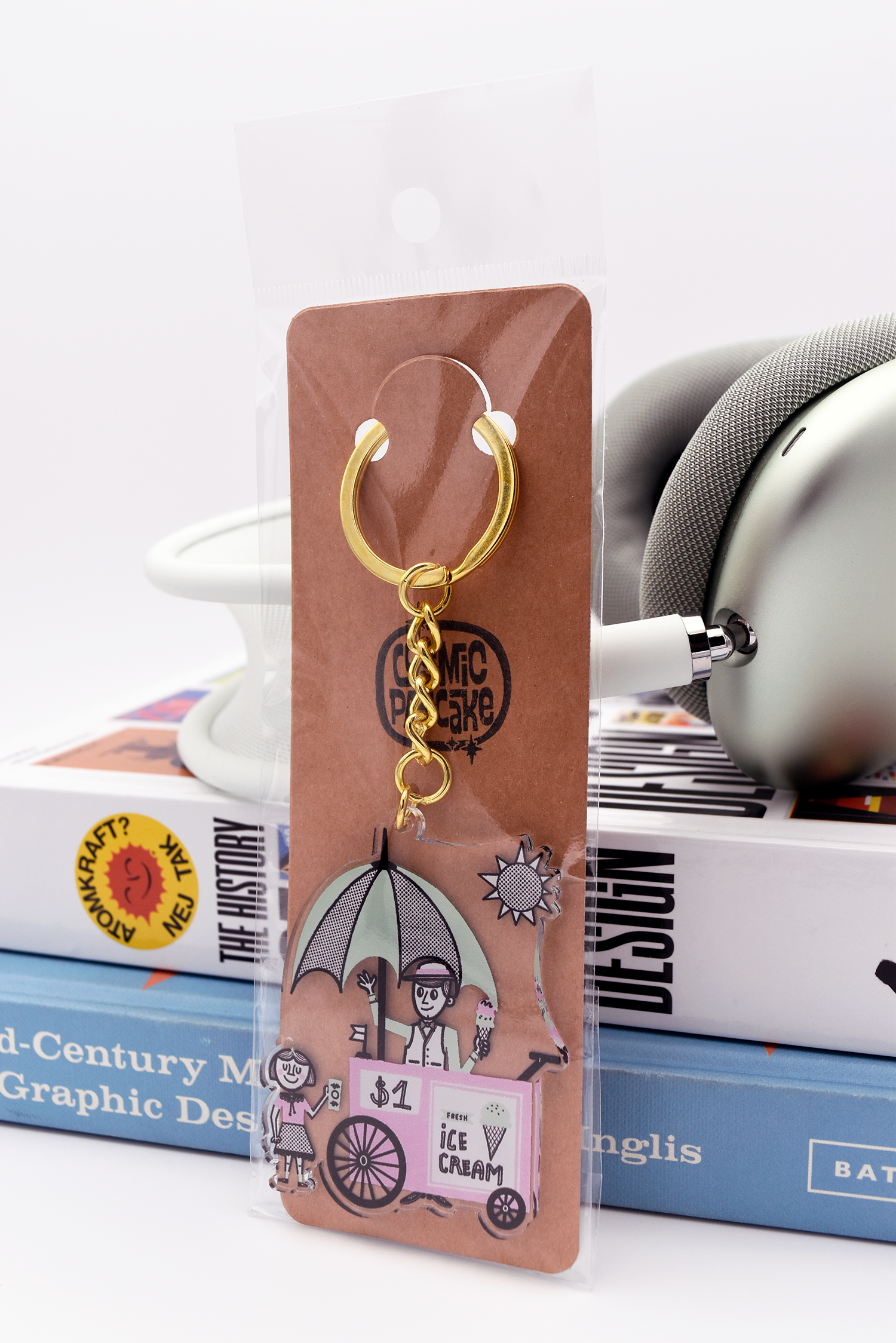 ICE CREAM CART Acrylic Double Sided Keychain