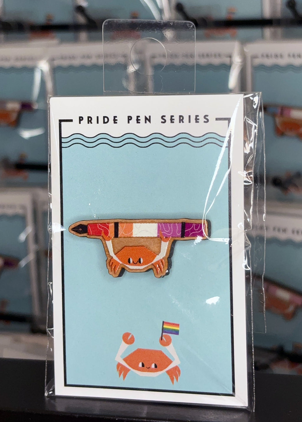 PRIDE LGBTQIA+ FOUNTAIN PEN CRAB Wooden Pin (Choose your own!)