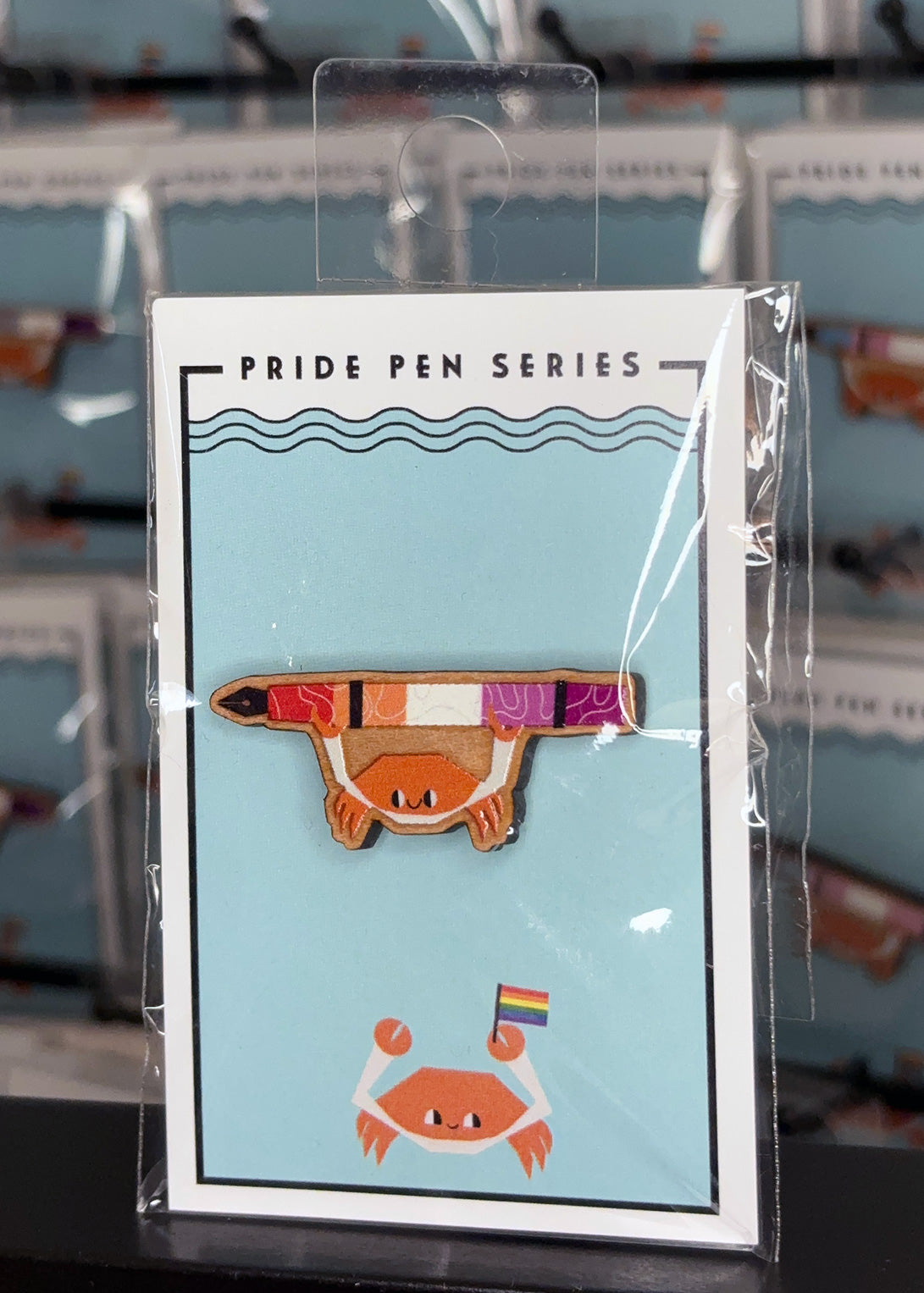 PRIDE LGBTQIA+ FOUNTAIN PEN CRAB Wooden Pin (Choose your own!)