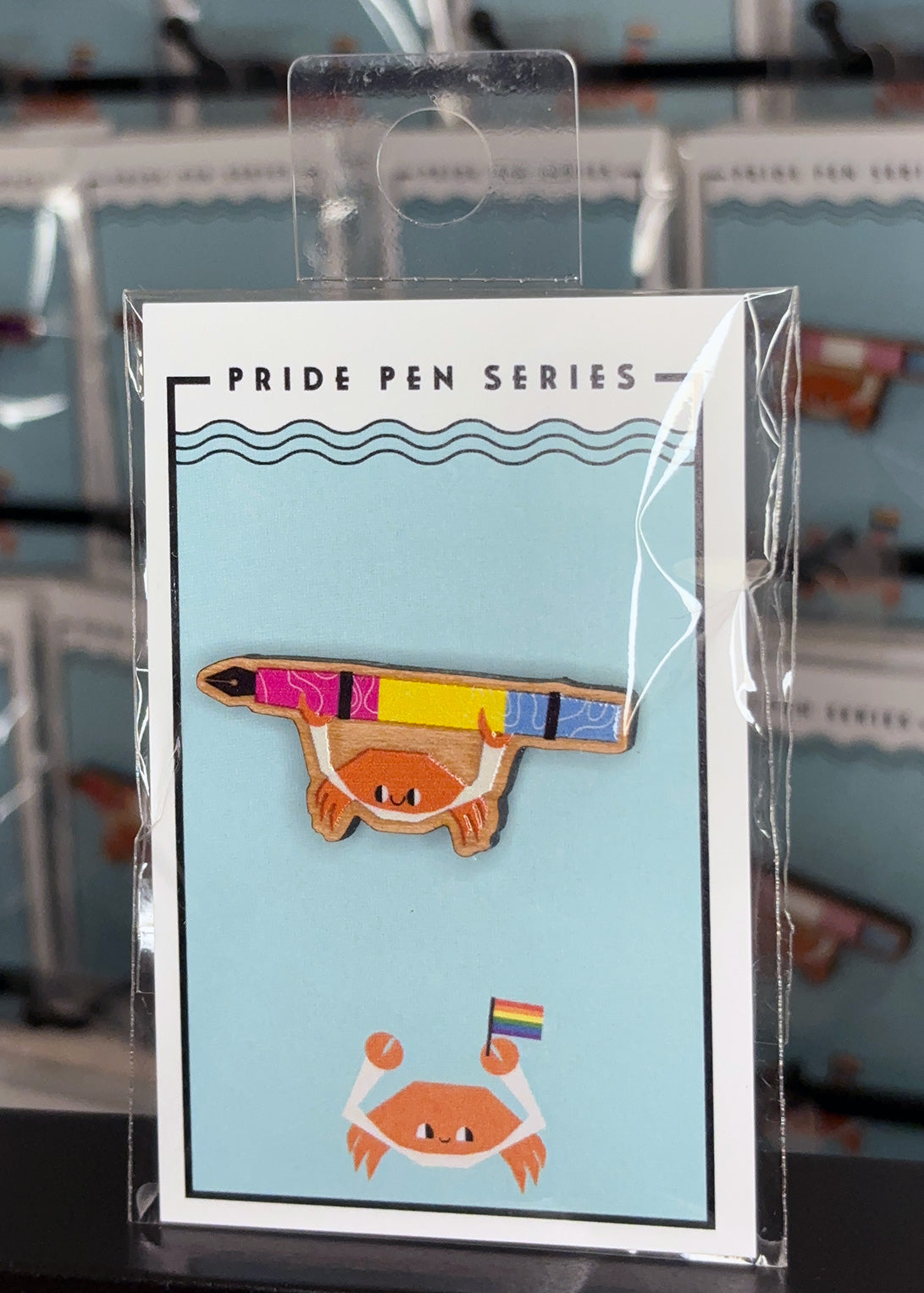 PRIDE LGBTQIA+ FOUNTAIN PEN CRAB Wooden Pin (Choose your own!)