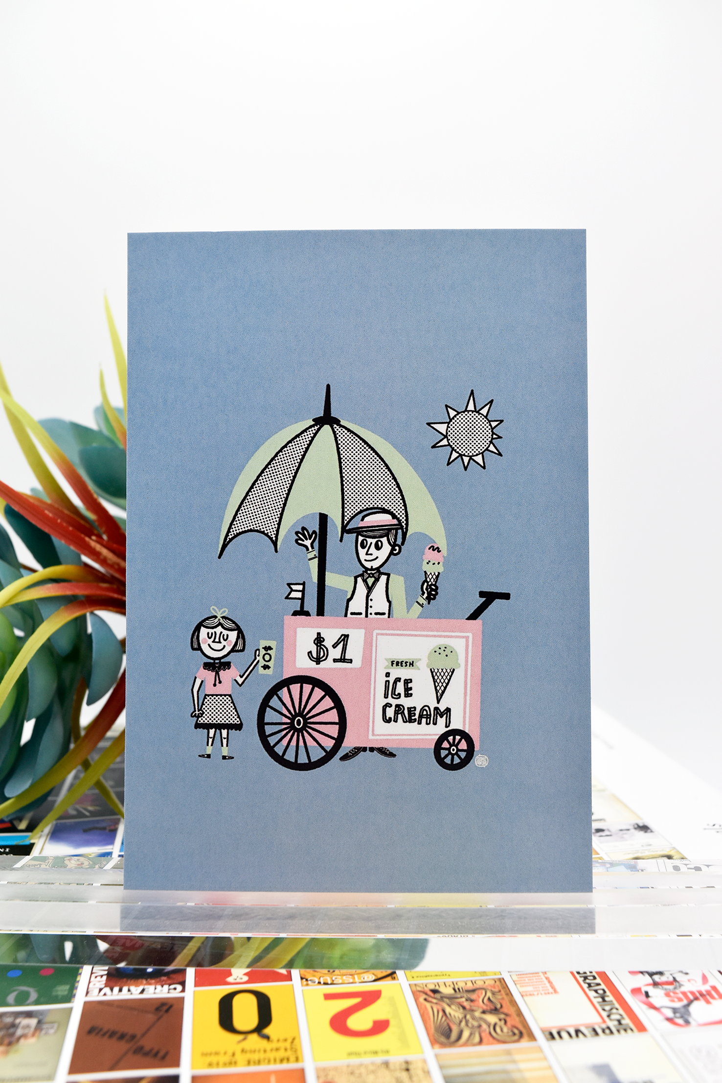 ICE CREAM CART Glossy Mini Print