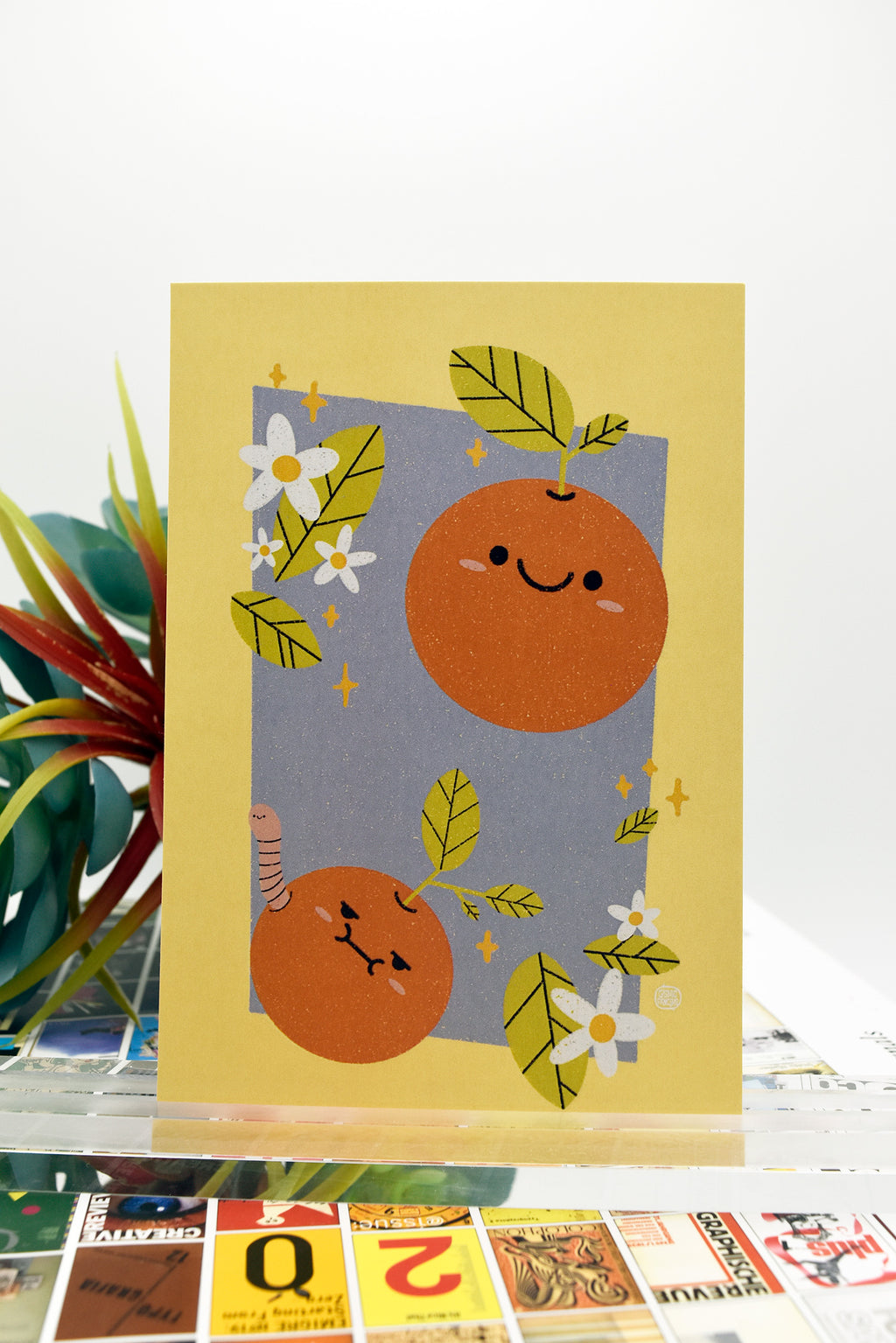 CARA CARA FRIENDS ORANGES Glossy Mini Print