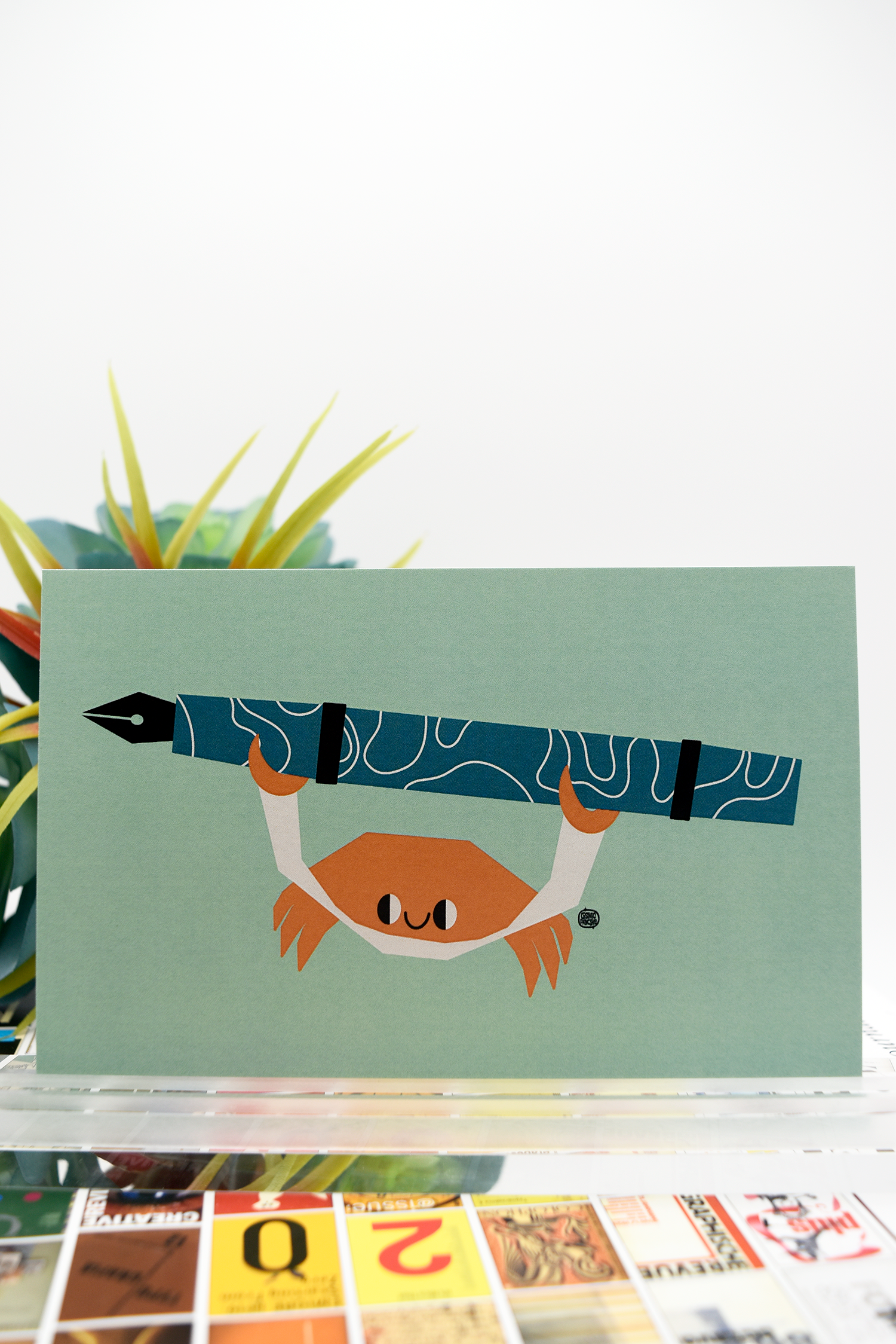 FOUNTAIN PEN CRAB Glossy Mini Print