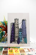 PURPLE CITY BUILDINGS DOWNTOWN Matte Post Card