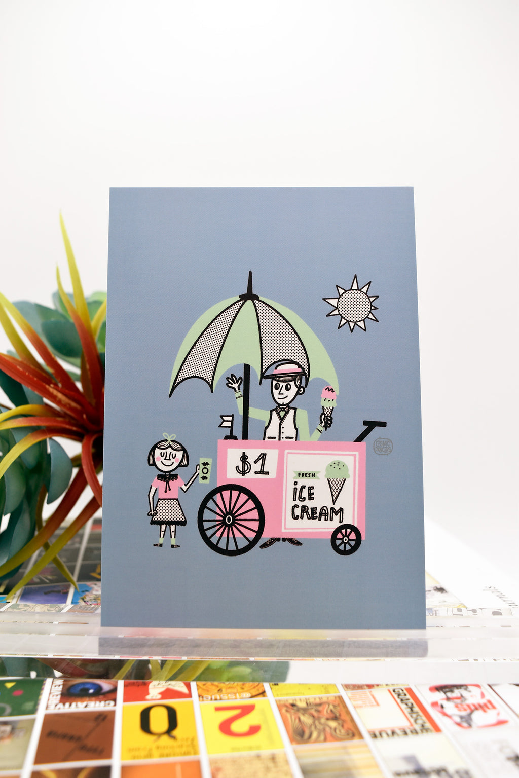 ICE CREAM CART Matte Post Card