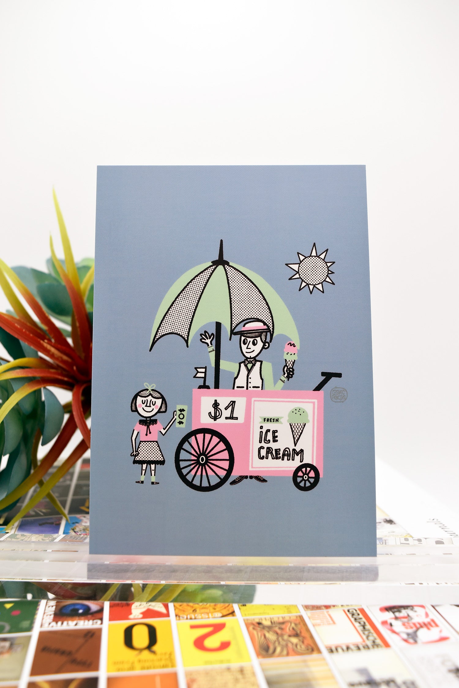 ICE CREAM CART Matte Post Card