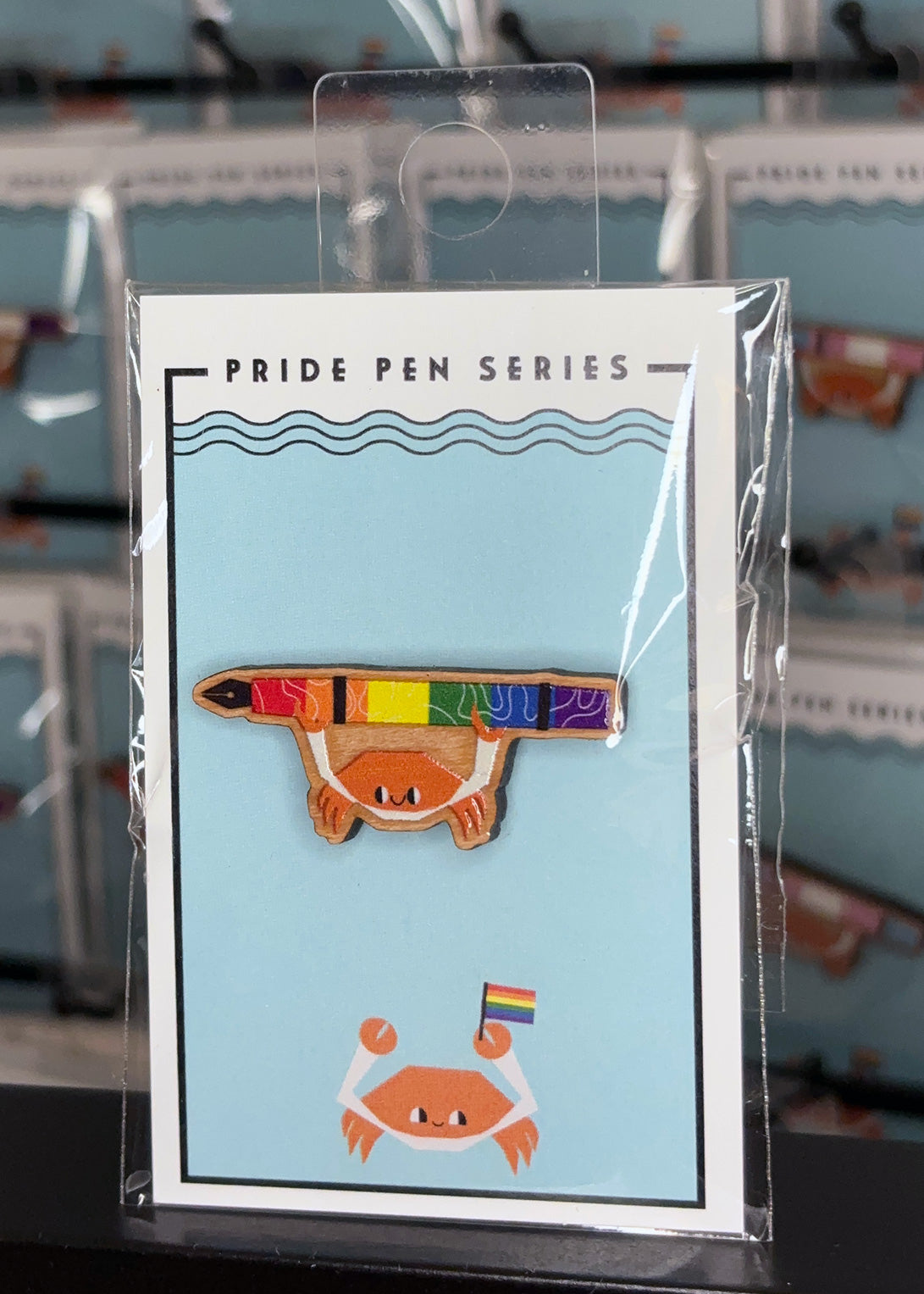 PRIDE LGBTQIA+ FOUNTAIN PEN CRAB Wooden Pin (Choose your own!)