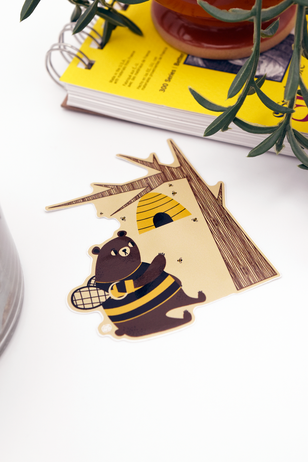 BEAR AND BEES Glossy Vinyl Sticker