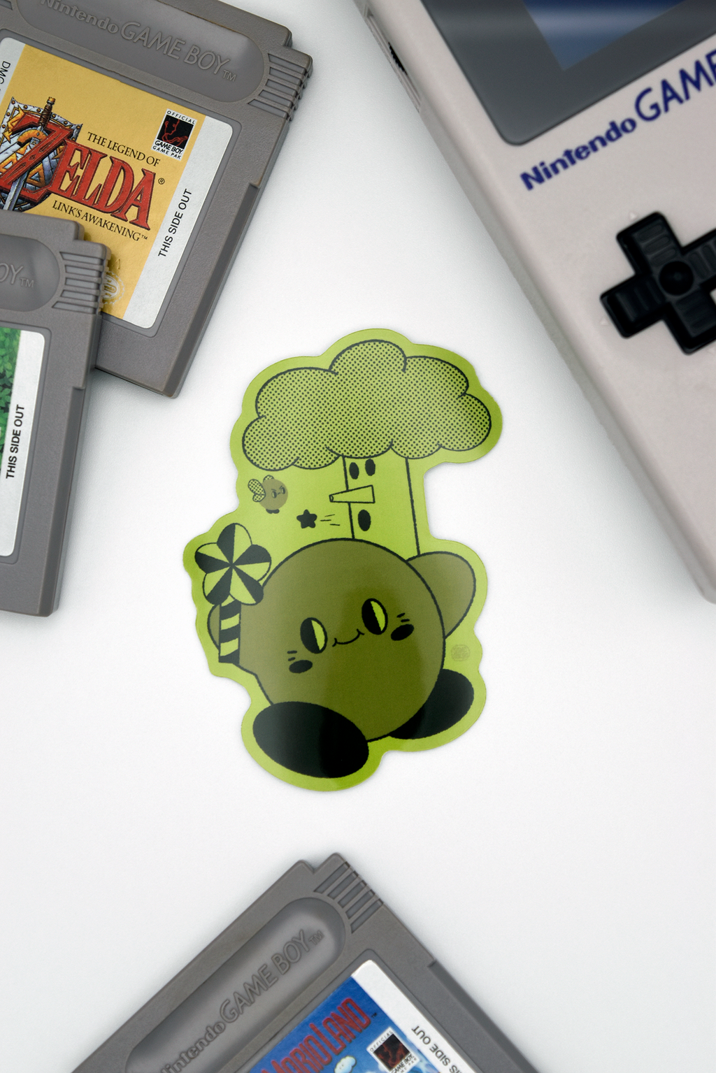 PINK PUFF RETRO GAMING CHARACTER Glossy Vinyl Sticker