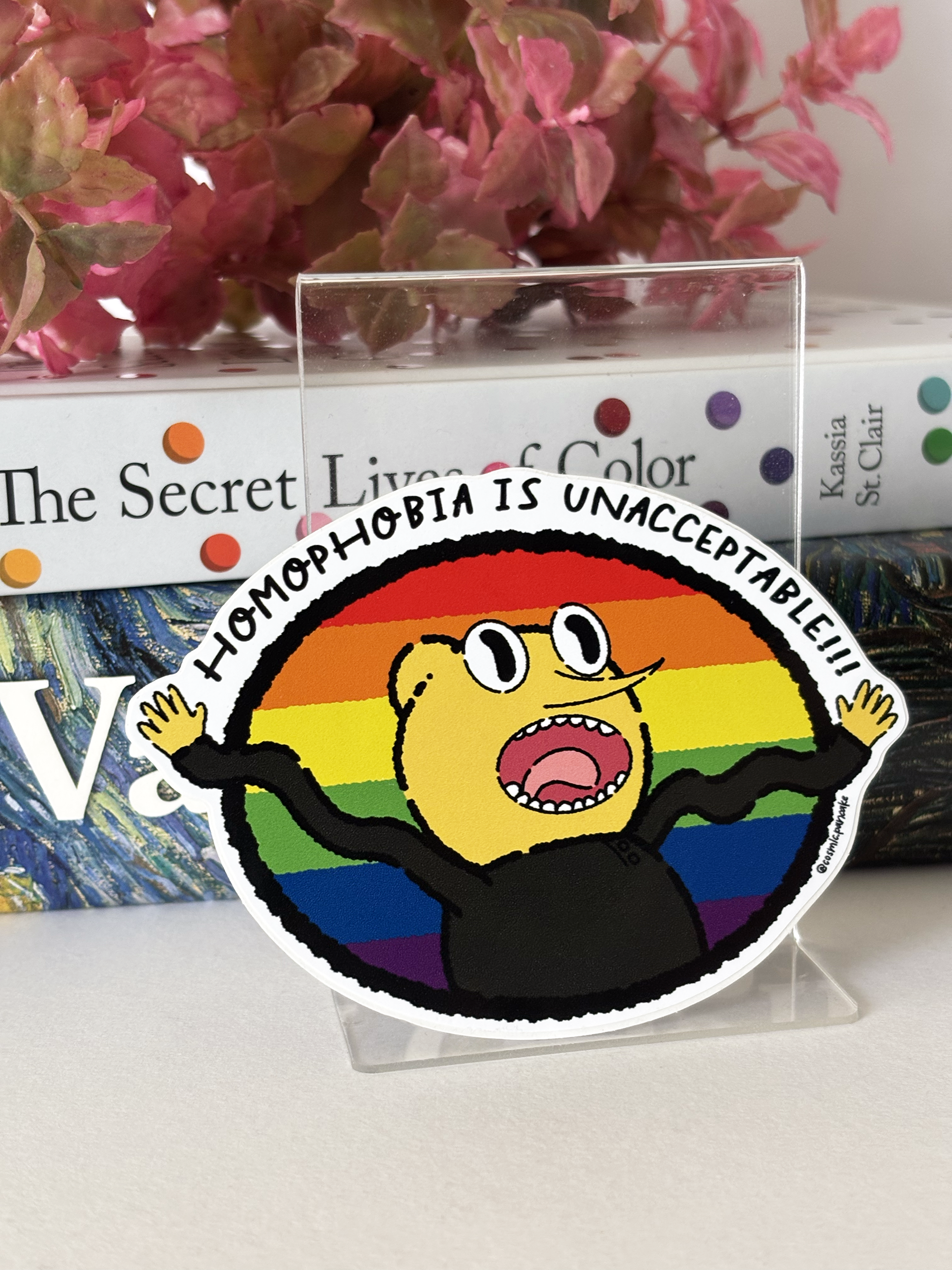 HOMOPHOBIA IS UNACCEPTABLE Glossy Vinyl Sticker