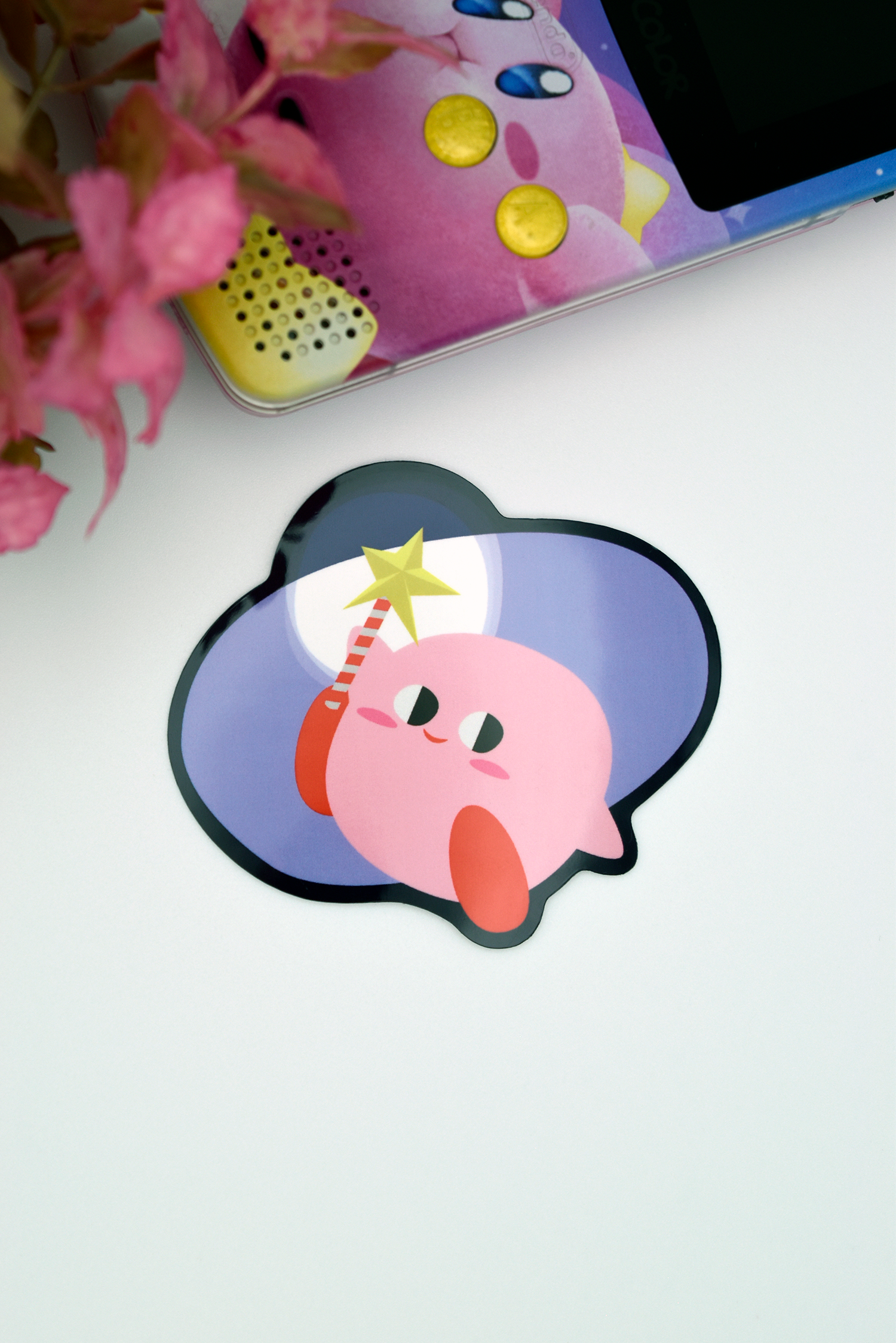 PINK PUFF MAGIC WAND GAMING CHARACTER Glossy Vinyl Sticker