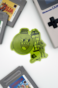 GHOST AND GREEN BRO SCARY MANSION RETRO GAMING CHARACTER Glossy Vinyl Sticker