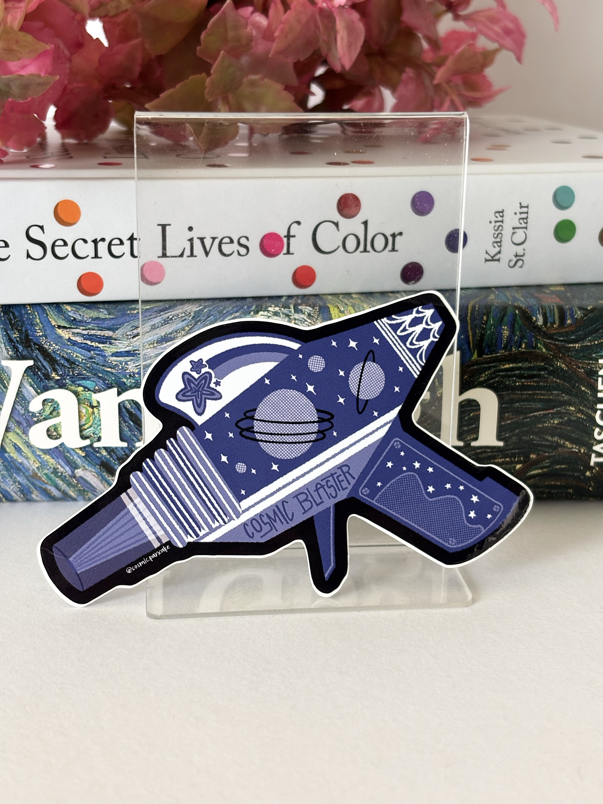 PURPLE SPACE AGE RAYGUN Glossy Vinyl Sticker