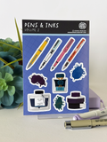 PENS AND INKS (VOLUME 2) Glossy Vinyl Sticker Sheet