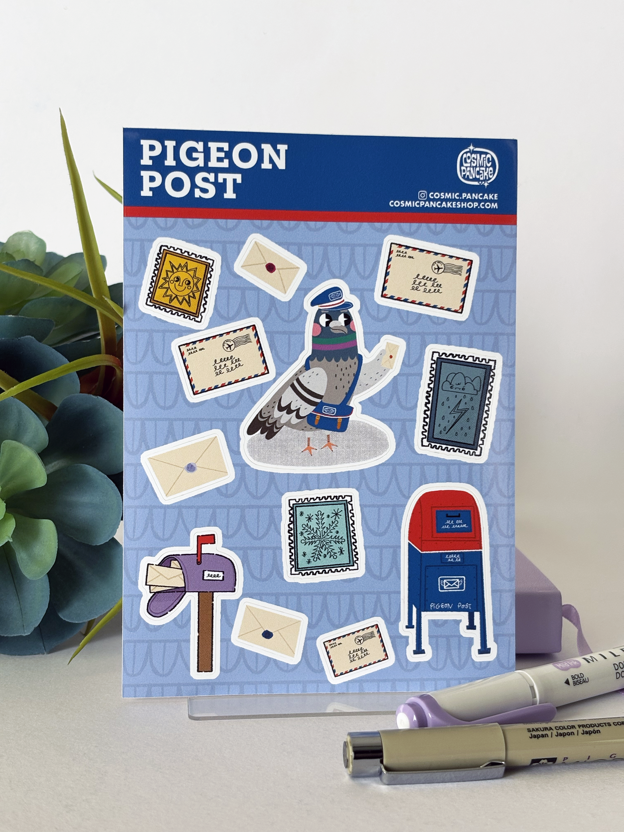 PIGEON POST Glossy Vinyl Sticker Sheet