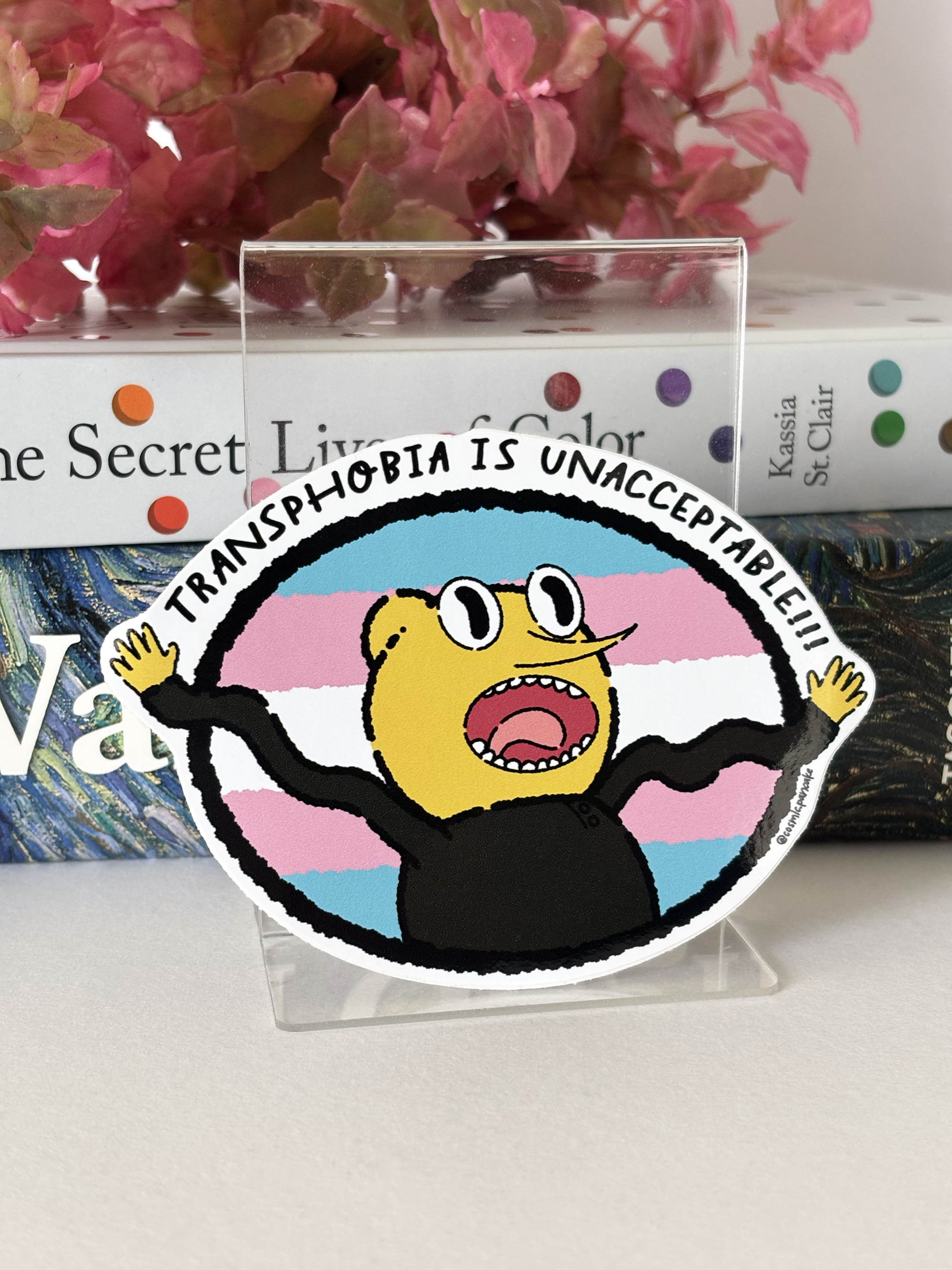 TRANSPHOBIA IS UNACCEPTABLE Glossy Vinyl Sticker