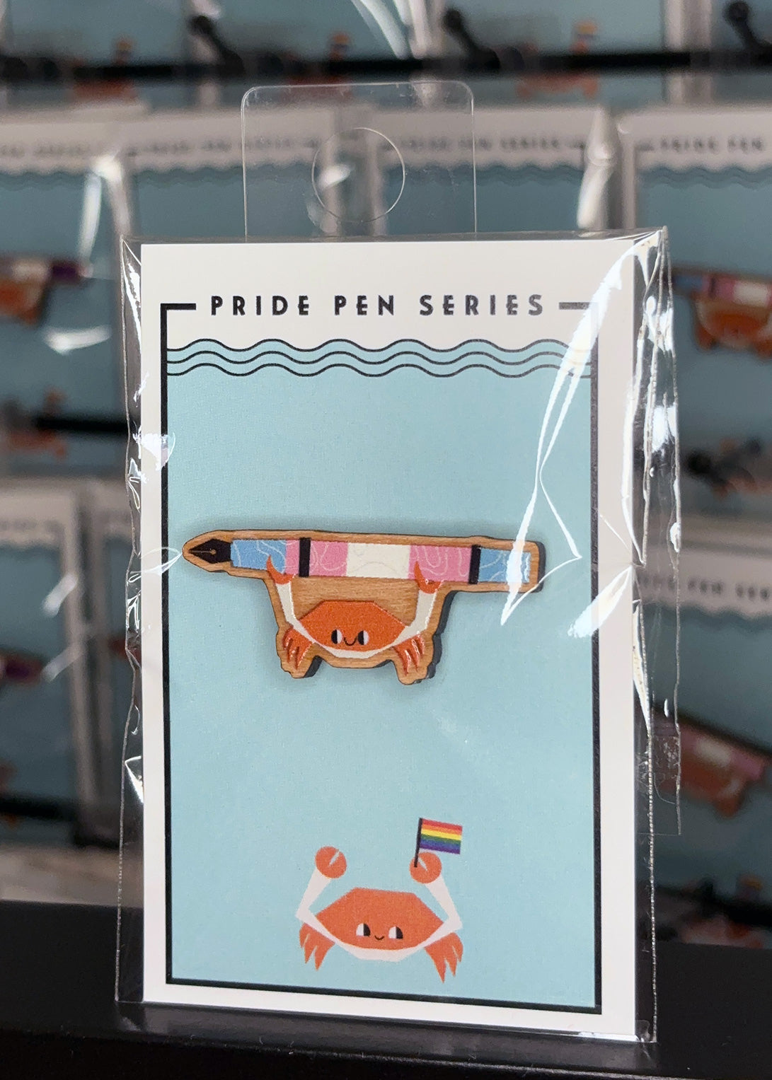 PRIDE LGBTQIA+ FOUNTAIN PEN CRAB Wooden Pin (Choose your own!)
